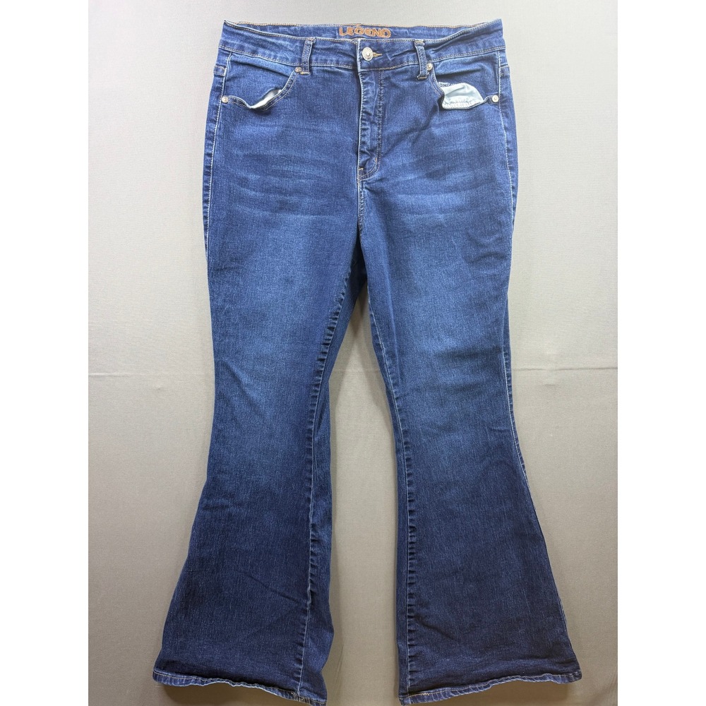 Legend Flare Jeans Womens Dark Wash High Rise Stretch Denim‎ 32x30
